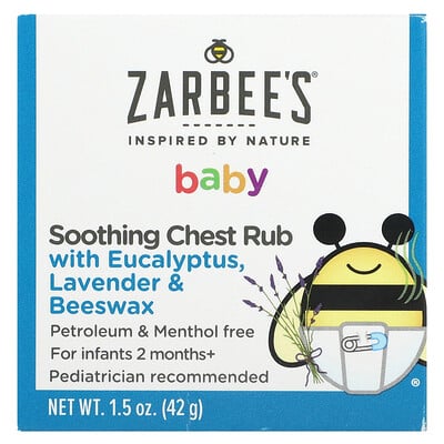 

Zarbee's Baby Soothing Chest Rub with Eucalyptus Lavender & Beeswax 1.5 oz (42 g)