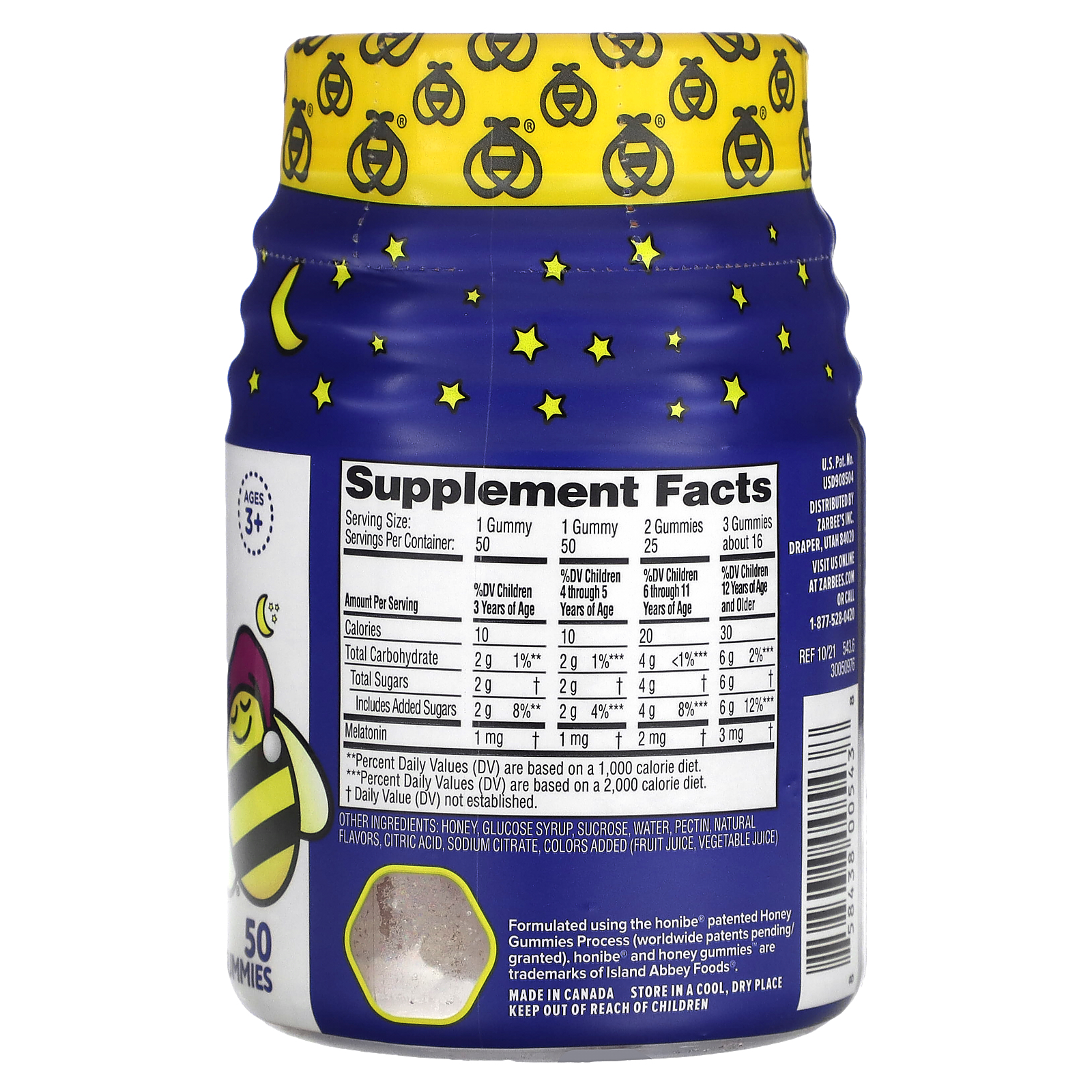 Zarbee's, Children's Sleep with Melatonin, Ages 3+, Natural Berry, 50