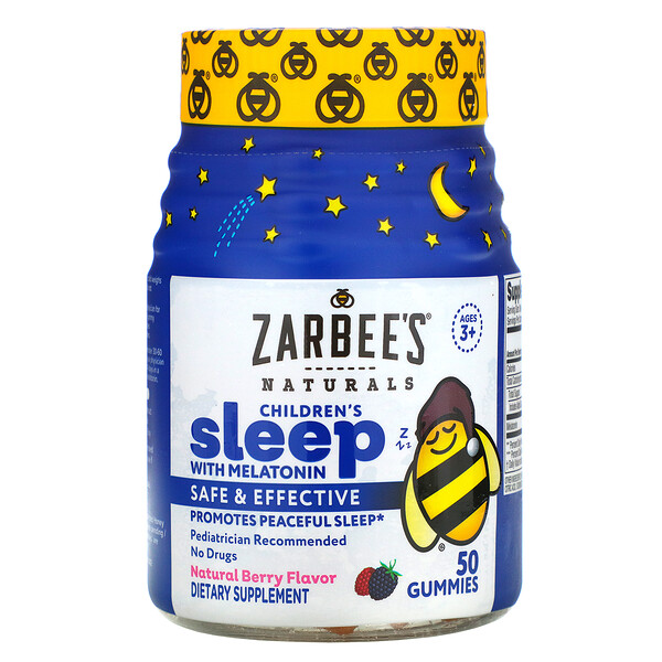Zarbee's‏, Children's Sleep with Melatonin, טעם גרגירי יער טבעי, 50 סוכריות גומי