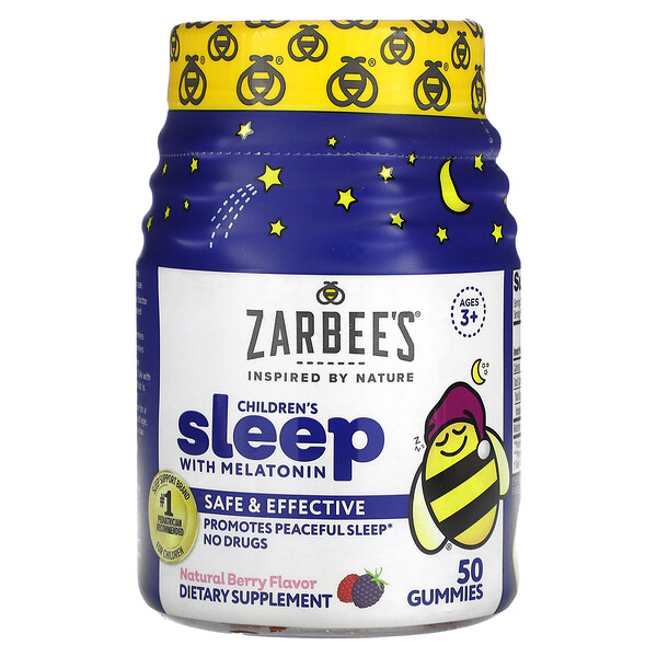 Zarbee's, Children's Sleep with Melatonin, Ages 3+, Natural Berry, 50