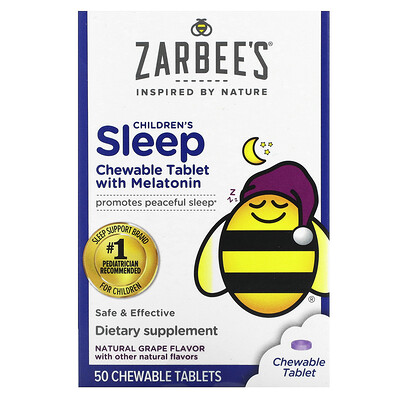 

Zarbee's Children's Sleep with Melatonin For Children 3 Years + Natural Grape 50 Chewable Tablets