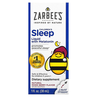 

Zarbee's Childrens Sleep Liquid with Melatonin For Children 3 Years + Natural Mixed Berry 1 fl oz (30 ml)