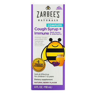 Отзывы о Зарбис, Children's Complete, Cough Syrup + Immune, Dark Honey & Elderberry, Non-alcohol Formula, Natural Berry Flavor, 4 fl oz (118 ml)