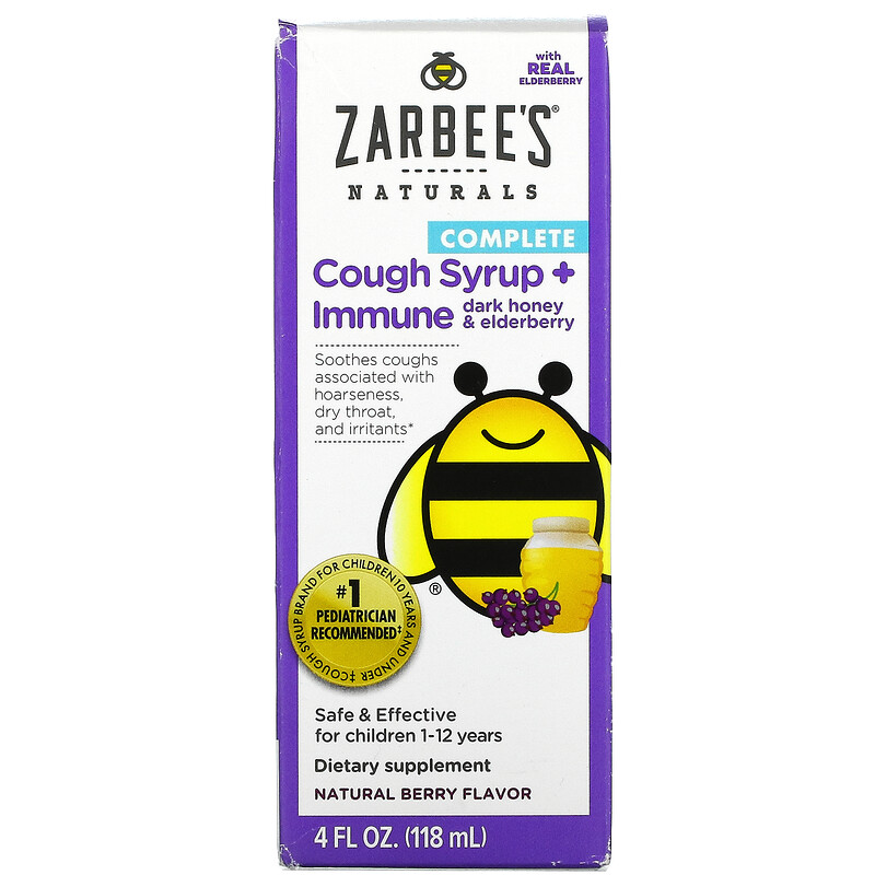 Zarbee's, Children's Complete, Cough Syrup + Immune, Dark Honey