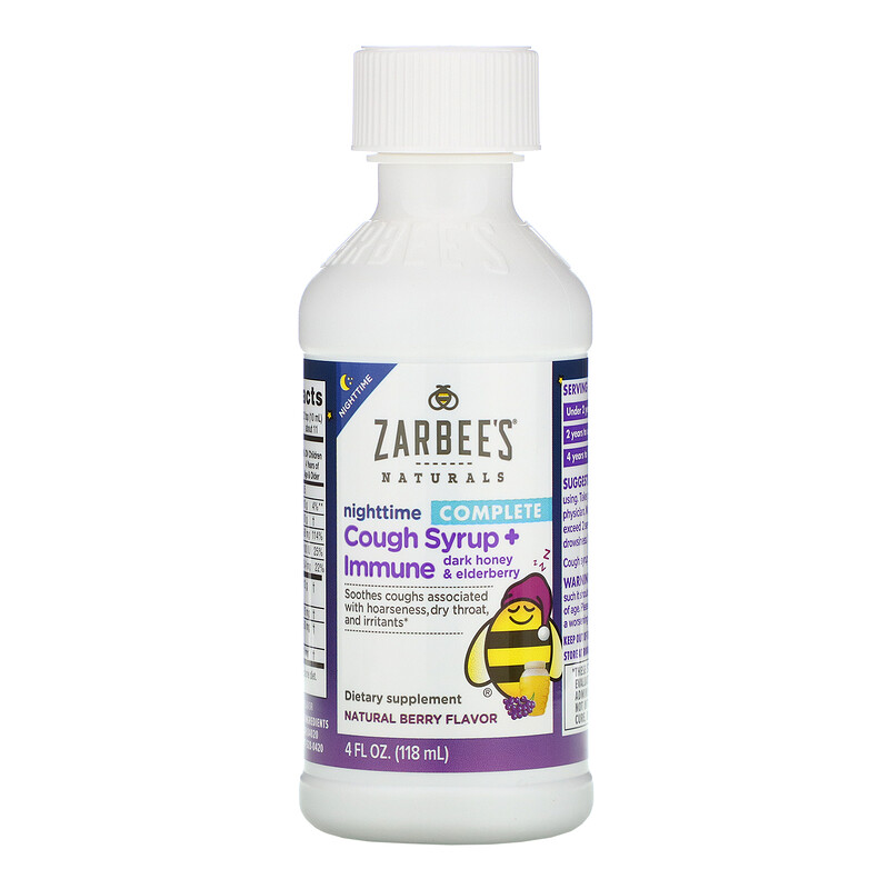 Zarbee's, Children's Complete, Nighttime Cough Syrup + Immune, Dark