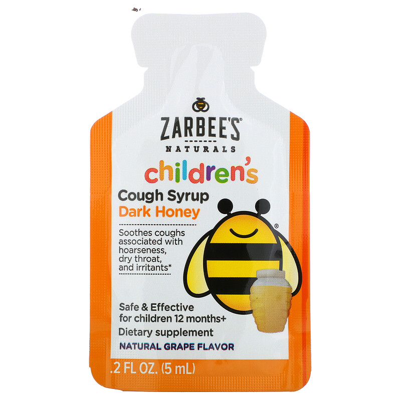 Zarbee's, Children's Cough Syrup, Dark Honey, OntheGo, For Children