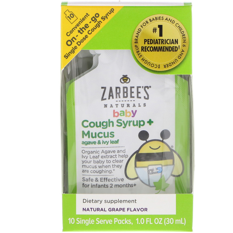 Zarbee's, Baby Cough Syrup + Mucus with Organic Agave and Ivy Leaf, On