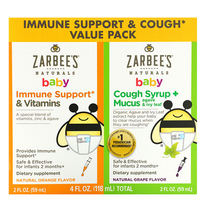 

Zarbee's Baby, Immune Support & Cough Syrup Value Pack, 2 fl oz (59 ml) Each