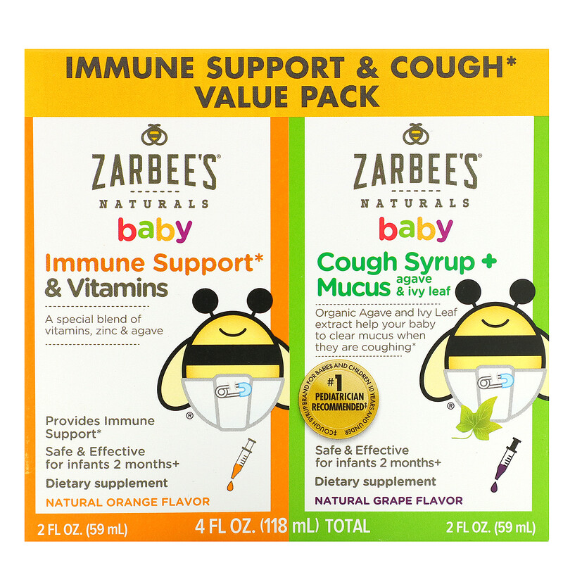 Zarbee's, Baby, Immune Support & Cough Syrup Value Pack, 2 fl oz (59 ml