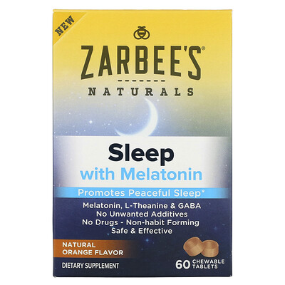 

Zarbee's Sleep with Melatonin Natural Orange 60 Chewable Tablets