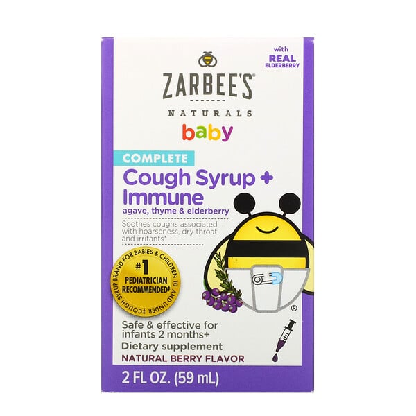 Zarbee's, Baby Cough Syrup + Immune, Natural Berry Flavor, 2 fl oz (59 ml)