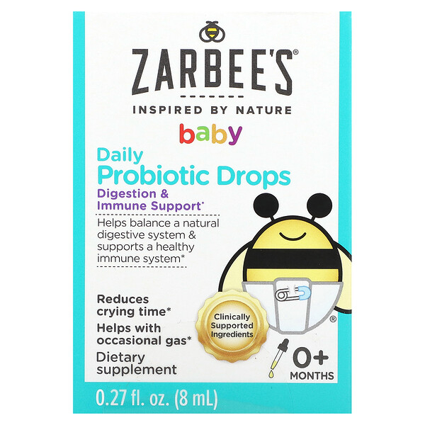 Zarbee's‏, Baby, Daily Probiotic Drops, 0+ Months, 0.27 fl oz ( 8 ml)