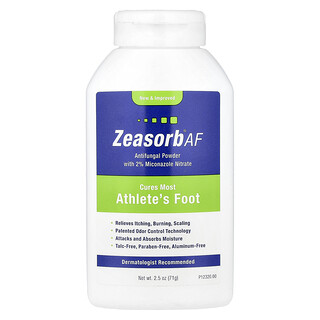 Zeasorb, AF, Poudre antifongique avec 2 % de nitrate de micronamide, 71 g