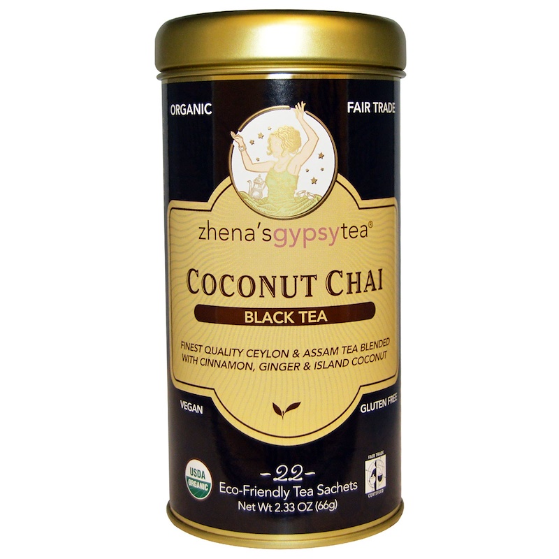 Zhena's Gypsy Tea, Coconut Chai, Black Tea, 22 Sachets, 2.33 oz (66 g