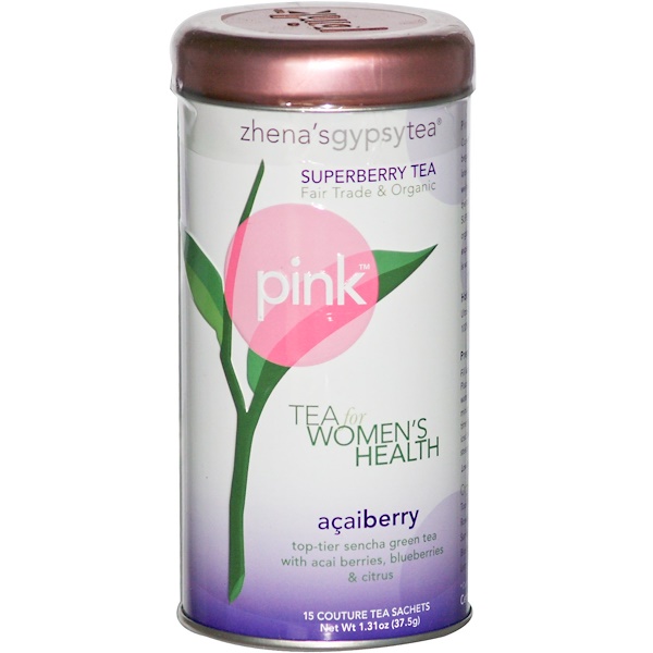 Zhena's Gypsy Tea, Pink, Tea for Women's Health, Superberry Tea, Acaiberry, 1.31 oz (37.5 g) (Discontinued Item) 