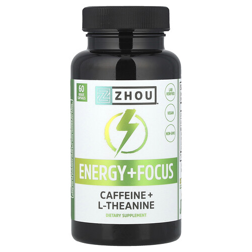Zhou Nutrition, Energie + Fokus, 60 pflanzliche Kapseln
