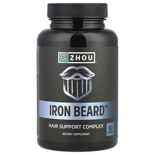 Zhou Nutrition, Barba de hierro, 60 cápsulas vegetales