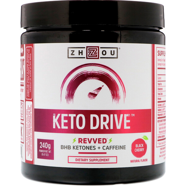 Zhou Nutrition, Keto Drive, Revved, Black Cherry, 8.47 oz (240 g) iHerb