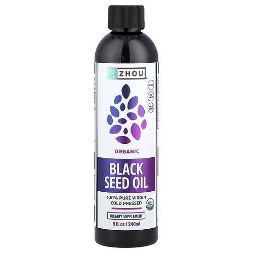 Zhou Nutrition Organic Black Seed Oil, 8 fl oz (240 ml)