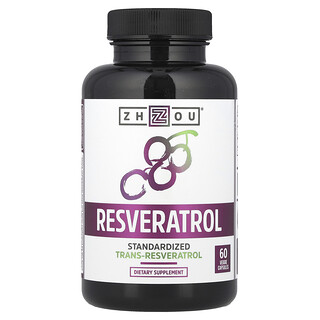 Zhou Nutrition, Resveratrol, 1.000 mg, 60 Bitkisel Kapsül (Kapsül Başına 500 mg)