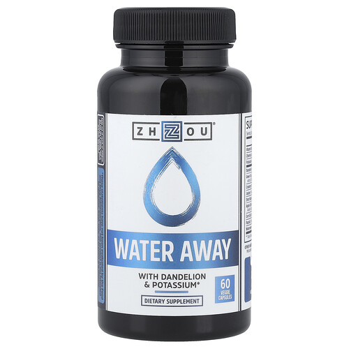 Zhou Nutrition Water Away with Dandelion & Potassium, 60 Veggie Capsules