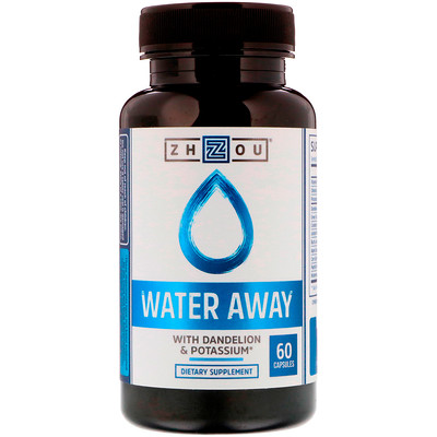 Zhou Nutrition Water Away,含蒲公英和鉀,60粒膠囊
