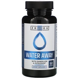 Zhou Nutrition, Water Away（ウォーターアウェイ）、タンポポ＆カリウム配合、60粒