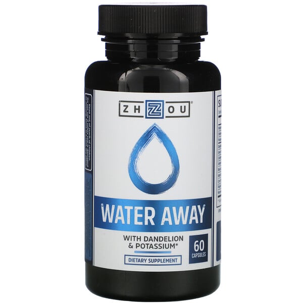 Zhou Nutrition‏, Water Away with Dandelion & Potassium, 60 Capsules