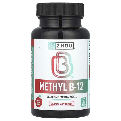 Zhou Nutrition, Methyl B-12, Natural Cherry, Methyl B-12, natürliche Kirsche, 5.000 mcg, 60 Mikrolutschtabletten