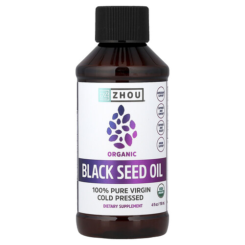 Zhou Nutrition Organic Black Seed Oil, 4 fl oz (118 ml)