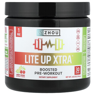 Zhou Nutrition, Lite Up Xtra™, Pré-Treino Reforçado, Limonada de Cereja, 114 g (4,02 oz)