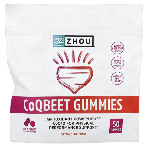 Zhou Nutrition Zhou Nutrition, CoQBeet Gummies, Huckleberry, 50 Gummies