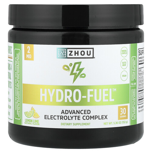 Zhou Nutrition Hydro-Fuel™, Advanced Electrolyte Complex, Lemon Lime, 5.36 oz (152 g)