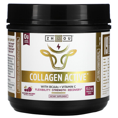 

Zhou Nutrition, Collagen Active, Black Berry and Cherry, 13.3 oz (378 g)