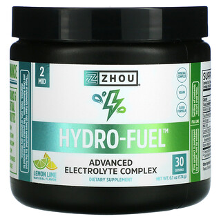 Zhou Nutrition, Hydro-Fuel, Advanced Electrolyte Complex, Lemon Lime, 6.1 oz (174 g)