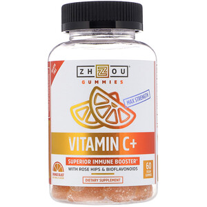 Отзывы о Zhou Nutrition, Max Strength Vitamin C + Superior Immune Booster, Orange Blast, 60 Vegan Gummies