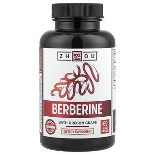 Zhou Nutrition, Oregon Üzümlü Berberin, 1.000 mg, 60 Sebze Kapsülü (Kapsül başına 500 mg)