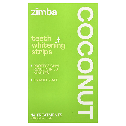Zimba, Teeth Whitening Strips, Coconut, 14 Treatments