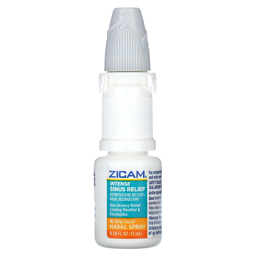 Zicam Intense Sinus Relief NoDrip Liquid Nasal Spray Cooling Menthol  Eucalyptus 05 fl oz 15 ml