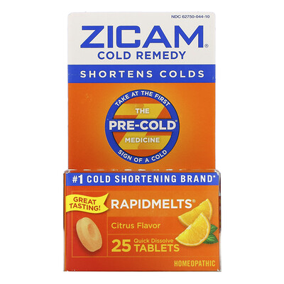 

Zicam Cold Remedy, RapidMelts, Citrus , 25 Quick Dissolve Tablets