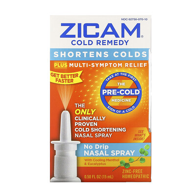 

Zicam Cold Remedy, No Drip Nasal Spray, 0.50 fl oz (15 ml)