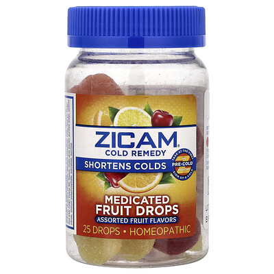 Zicam Cold Remedy Medicated Fruit Drops Assorted Fruit  25 Drops
