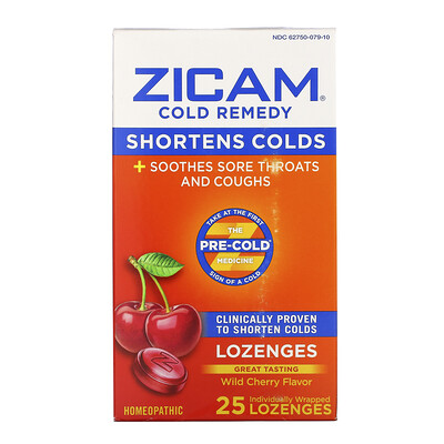 

Zicam Cold Remedy, Lozenges, Wild Cherry , 25 Lozenges