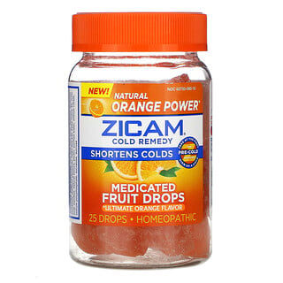 Zicam, 受凉舒缓，医级使用水果滴剂，可口橘子味，25 滴