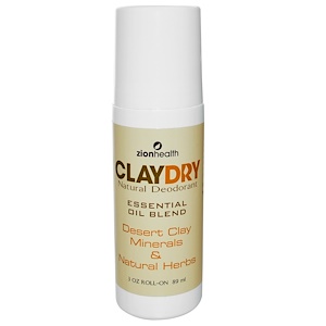 Отзывы о Зион Хэлс, Clay Dry Natural Roll-On Deodorant, 3 oz (89 ml)