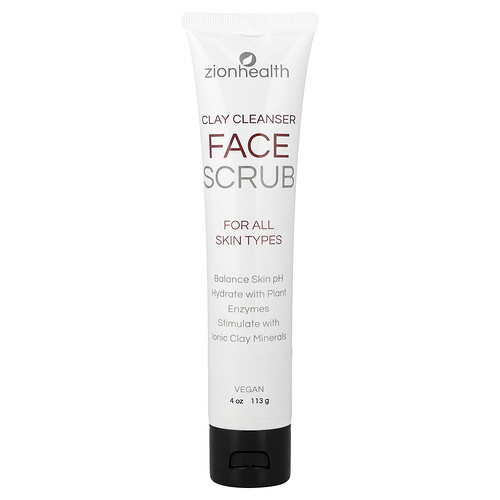 Zion Health, Clay Cleanser Face Scrub, Gesichtspeeling, für alle Hauttypen, 113 g (4 oz.)