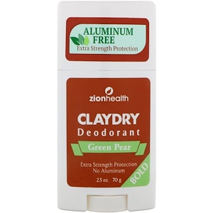Отзывы о Зион Хэлс, ClayDry Deodorant, Green Pear, 2.5 oz (70 g)