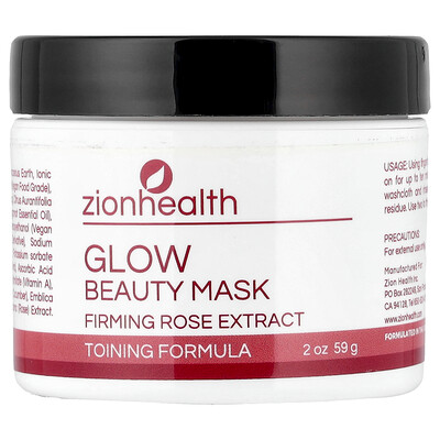 Zion Health, Glow Beauty Mask, Firming Rose Extract, 2 oz (56.69 g)
