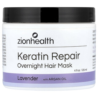 Zion Health, Mascarilla reparadora de noche con queratina para el cabello, Lavanda, 120 ml (4 oz. líq.)
