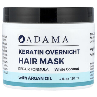Zion Health, Adama, ночная маска для волос с кератином, белый кокос, 120 мл (4 жидк. унц.)